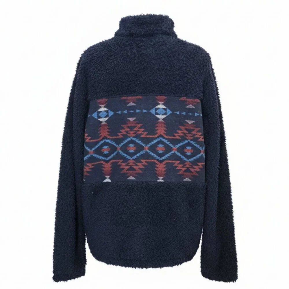 Outback Trading Company Aztec Black Designed Long Sleeve‎ Comfy Top in Size XL